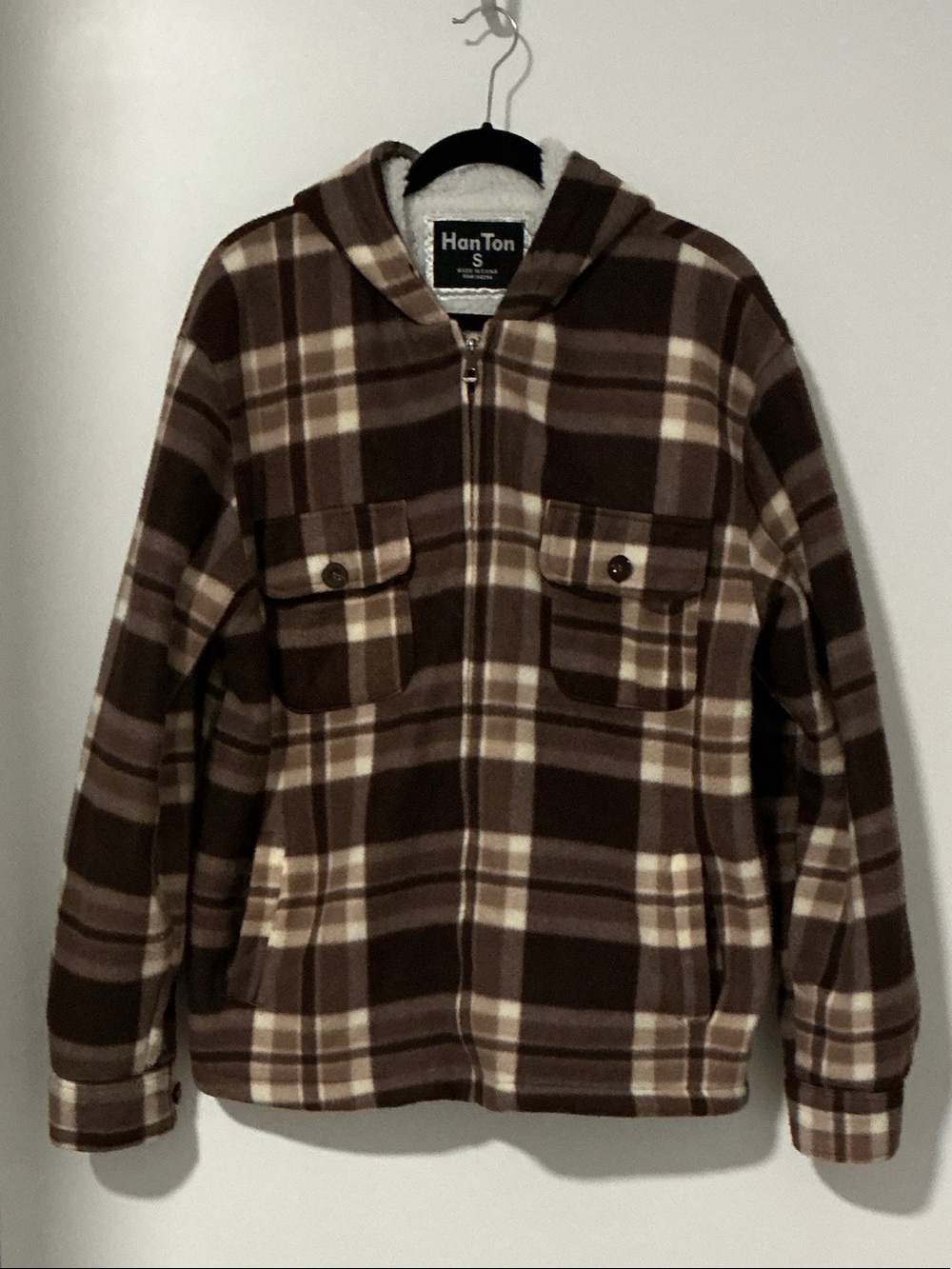 Brown Plaid Hooded Jacket